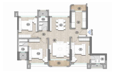 Invicfus by GS Bandra 4BHK Plan